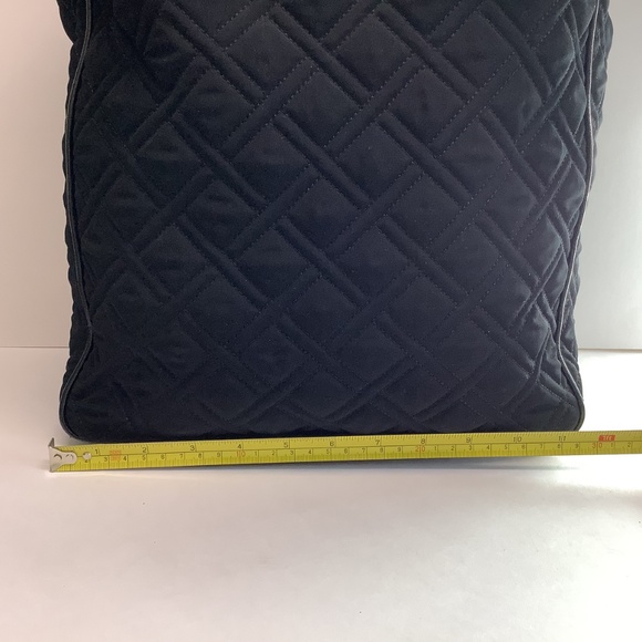 Vera Bradley Classic Quilted Microfiber and Patent Leather Large Black Tote Bag - Picture 2 of 13